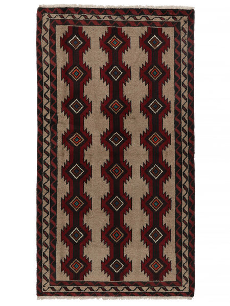 98X177 Alfombra Belouch Oriental Negro/Marrón (Lana, Persia/Irán) Carpetvista