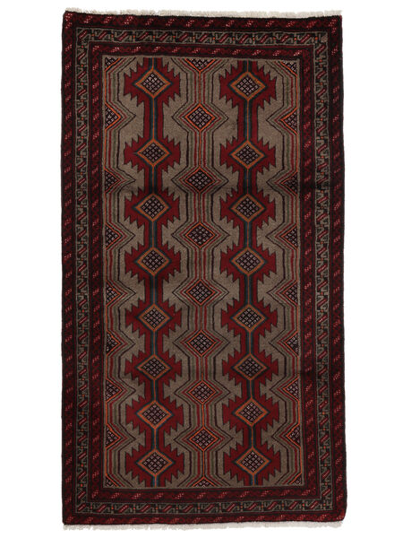  Persischer Belutsch Teppich 103X183 Schwarz/Braun (Wolle, Persien/Iran)