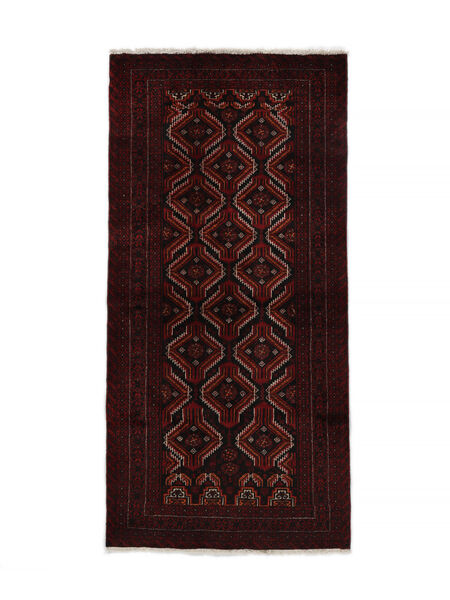  Persischer Belutsch Teppich 100X202 Schwarz (Wolle, Persien/Iran)
