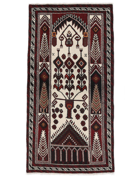  Persischer Belutsch Teppich 103X193 Schwarz/Beige Carpetvista
