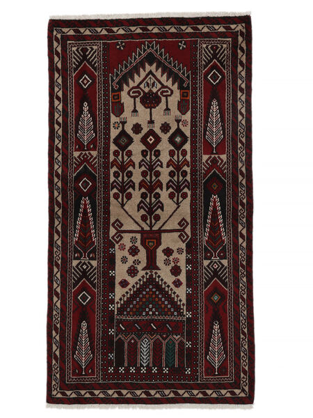  Perzisch Beluch Vloerkleed 97X184 Zwart/Bruin Carpetvista