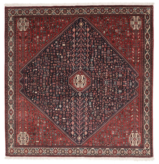 絨毯 オリエンタル アバデ 201X203 正方形 ブラック/ダークレッド (ウール, ペルシャ/イラン)