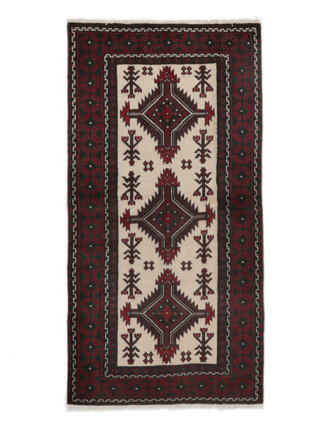  Persischer Belutsch Teppich 103X194 Schwarz/Orange (Wolle, Persien/Iran)