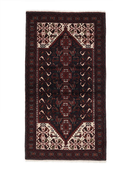 絨毯 バルーチ 100X185 ブラック (ウール, ペルシャ/イラン)