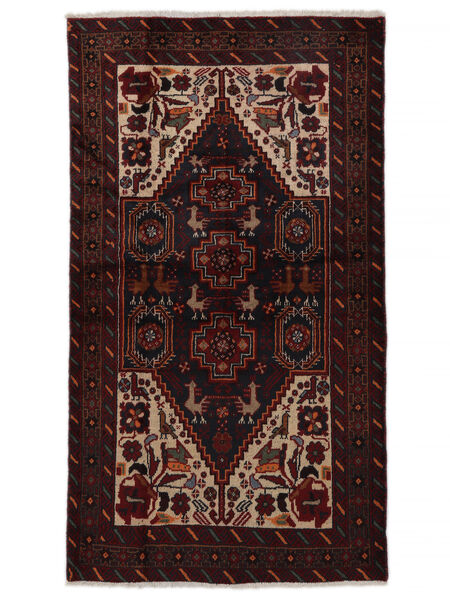  Persischer Belutsch Teppich 105X188 Schwarz/Braun (Wolle, Persien/Iran)
