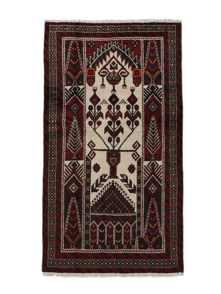 絨毯 バルーチ 102X183 ブラック/茶色 (ウール, ペルシャ/イラン)