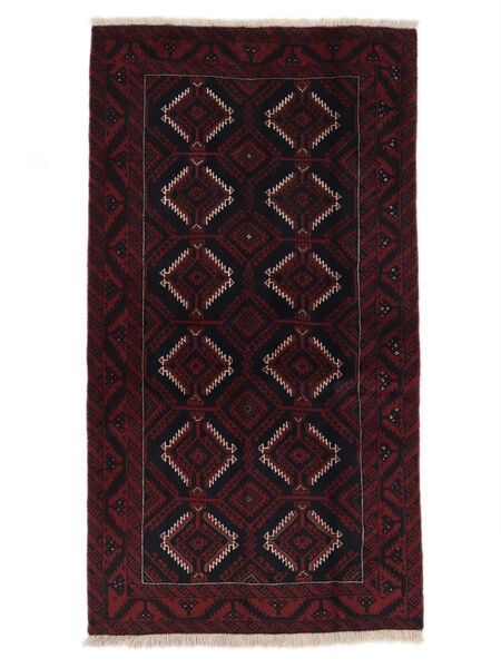 Belutsch Teppich 106X190 Schwarz Wolle, Persien/Iran Carpetvista