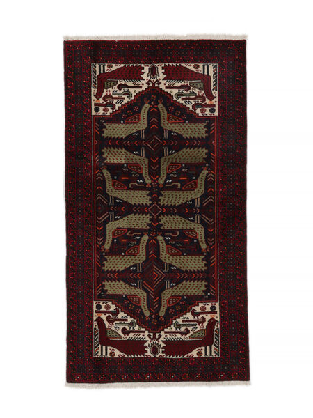 85X162 絨毯 オリエンタル バルーチ ブラック (ウール, ペルシャ/イラン) Carpetvista