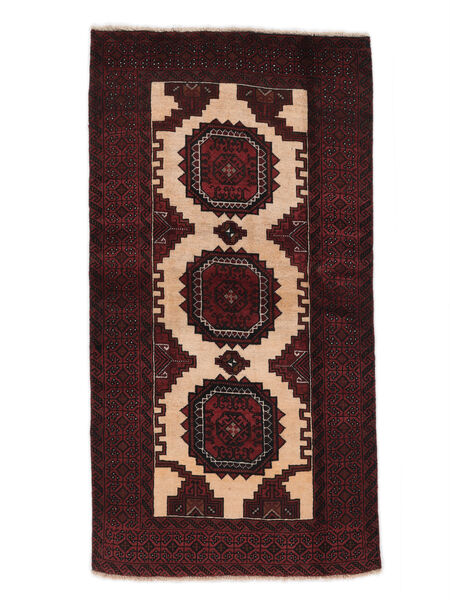  Persischer Belutsch Teppich 100X183 Schwarz/Orange (Wolle, Persien/Iran)