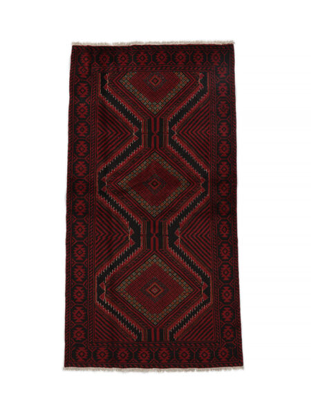 絨毯 バルーチ 96X180 ブラック (ウール, ペルシャ/イラン)
