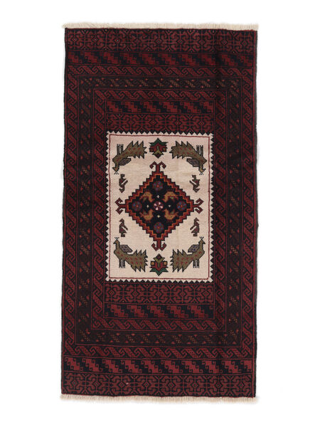  Persian Baluch Rug 95X180 Black/Brown Carpetvista