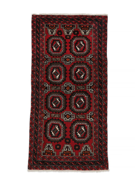 Koberec Beluch 100X201 Černá/Tmavě Červená (Vlna, Persie/Írán)