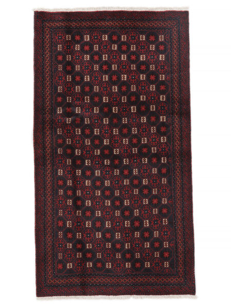  Persischer Belutsch Teppich 95X174 Schwarz/Dunkelrot (Wolle, Persien/Iran)