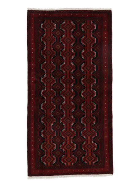  Persischer Belutsch Teppich 98X191 Schwarz (Wolle, Persien/Iran)