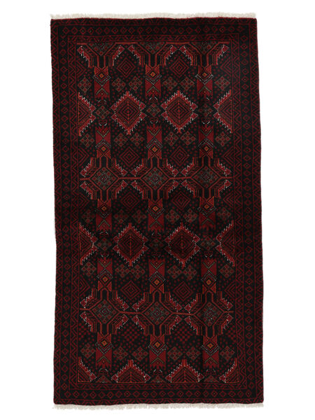  Persischer Belutsch Teppich 97X182 Schwarz (Wolle, Persien/Iran)