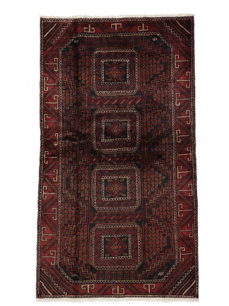Belutsch Teppich 106X186 Schwarz/Dunkelrot Wolle, Persien/Iran Carpetvista