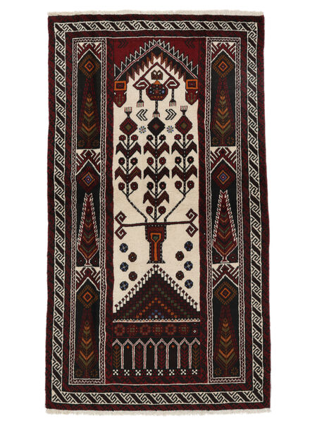  Persischer Belutsch Teppich 99X182 Schwarz/Braun (Wolle, Persien/Iran)