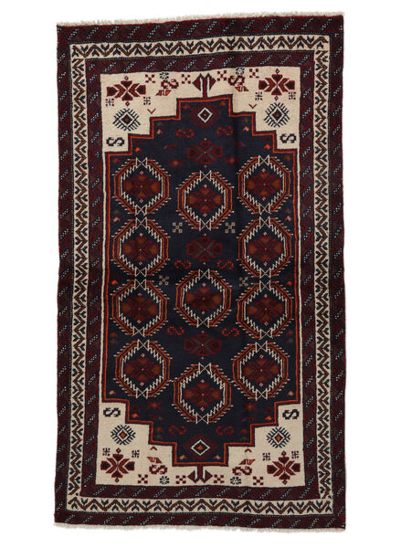 Belutsch Teppich 110X195 Schwarz/Orange Wolle, Persien/Iran Carpetvista