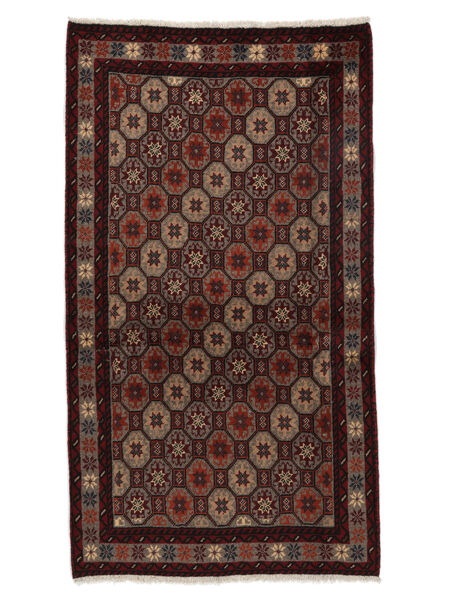 絨毯 ペルシャ バルーチ 98X174 ブラック/茶色 (ウール, ペルシャ/イラン)