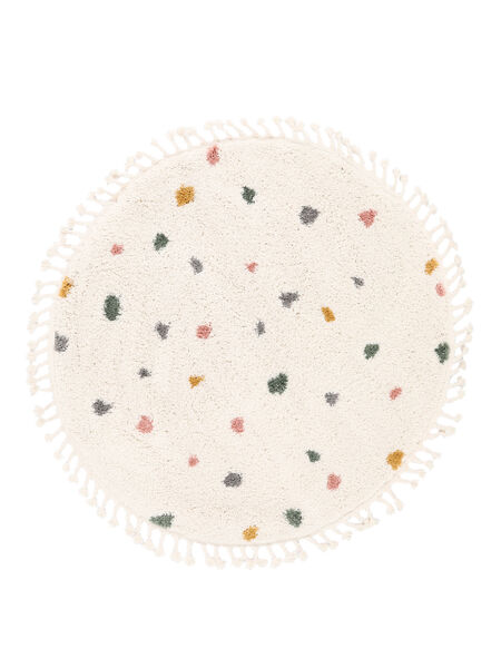 Confetti Kids Rug Ø 150 Small Off White Dotted Round