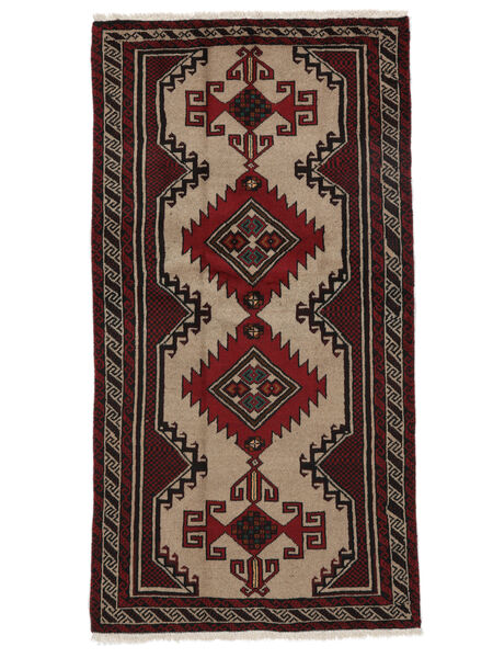 絨毯 オリエンタル バルーチ 96X184 ブラック/茶色 (ウール, ペルシャ/イラン)
