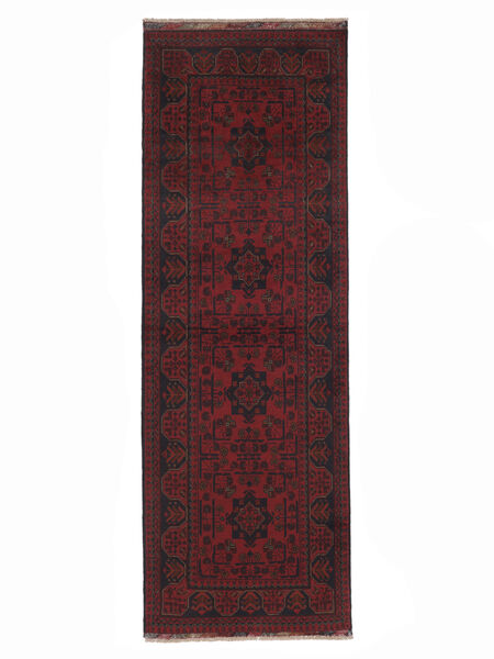 Tapis D'orient Afghan Khal Mohammadi 82X247 De Couloir Noir/Rouge Foncé (Laine, Afghanistan)