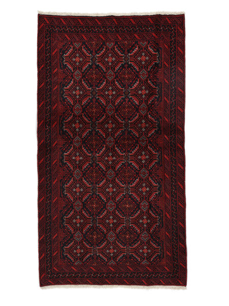  Baluch Rug 101X183 Persian Wool Black/Dark Red Small Carpetvista