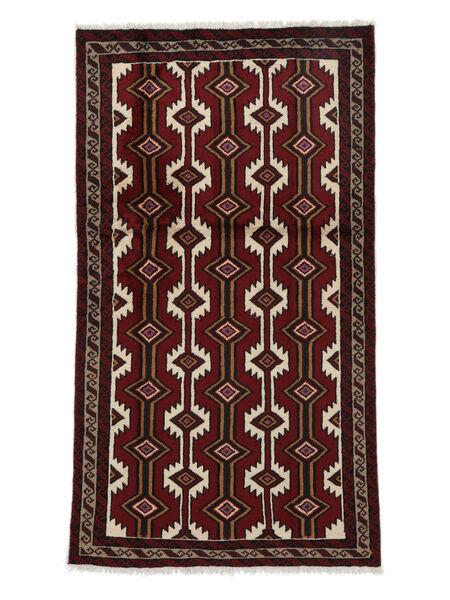 絨毯 ペルシャ バルーチ 100X176 ブラック/茶色 (ウール, ペルシャ/イラン)