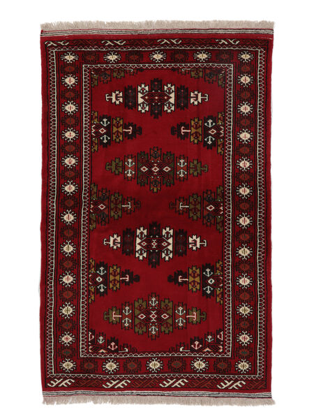 Alfombra Oriental Turkaman 90X140 Negro/Rojo Oscuro (Lana, Persia/Irán)