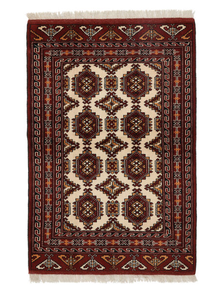  Orientalischer Turkaman Teppich 82X122 Schwarz/Braun Wolle, Persien/Iran Carpetvista