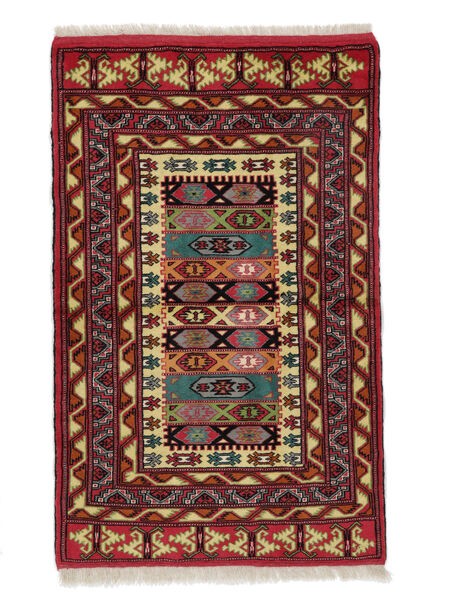  Orientalsk Turkaman Tæppe 83X132 Mørkerød/Sort Uld, Persien/Iran Carpetvista