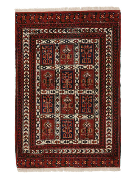 Alfombra Oriental Turkaman 86X128 Negro/Rojo Oscuro (Lana, Persia/Irán)