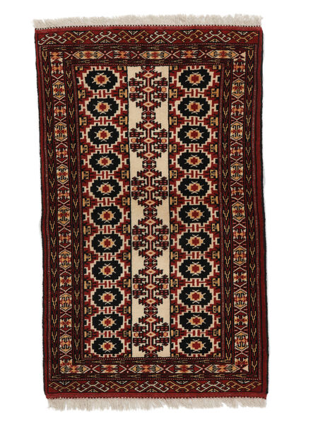 Orientalsk Turkaman Tæppe 80X129 Sort/Brun Uld, Persien/Iran Carpetvista
