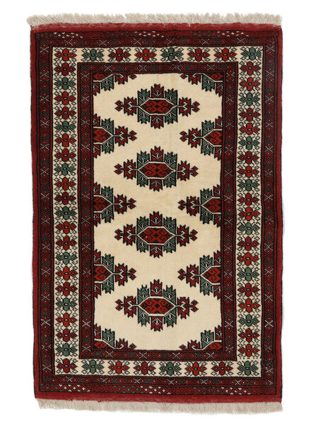  Orientalischer Turkaman Teppich 84X122 Schwarz/Orange Wolle, Persien/Iran Carpetvista