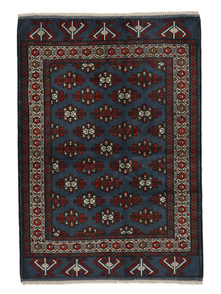  Turkaman Szőnyeg 133X193 Perzsa Gyapjúszőnyeg Fekete Kicsi Carpetvista