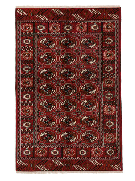  Turkaman Koberec 128X198 Perský Vlněný Černá/Tmavě Červená Malý Carpetvista