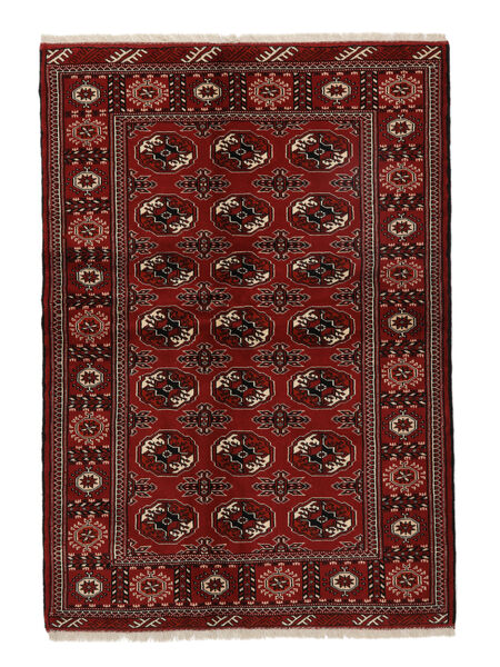 Dywan Orientalny Turkmeński 138X198 Czarny/Ciemnoczerwony (Wełna, Persja/Iran)