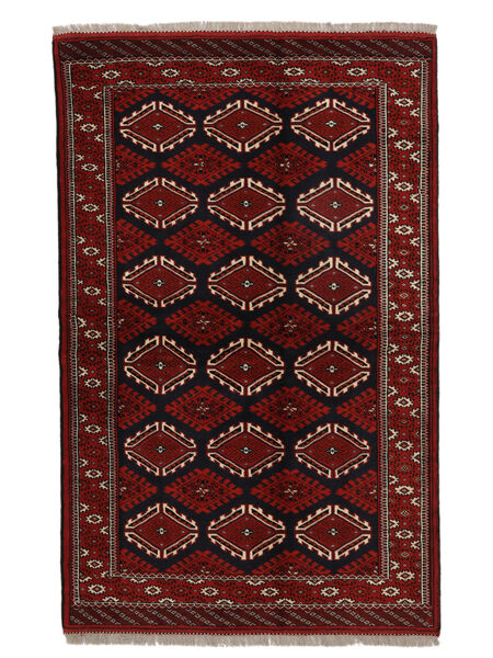 Tapis D'orient Turkaman 130X202 Noir/Rouge Foncé (Laine, Perse/Iran)