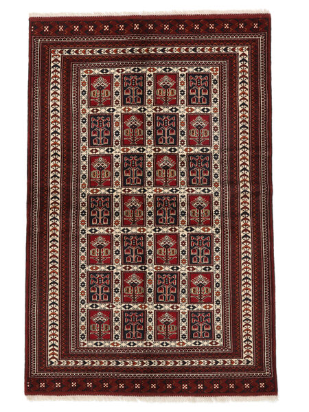  Turkaman Rug 133X201 Persian Wool Black/Dark Red Small Carpetvista