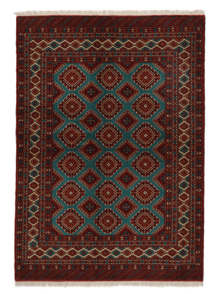  Orientalischer Turkaman Teppich 140X195 Schwarz/Braun Wolle, Persien/Iran Carpetvista