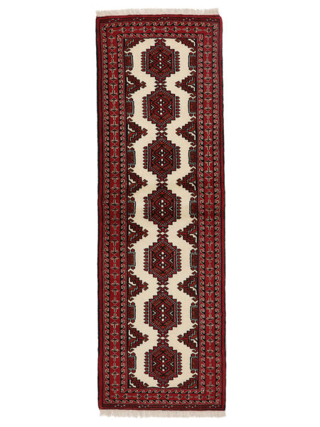 絨毯 オリエンタル トルクメン 62X194 廊下 カーペット ブラック/ダークレッド (ウール, ペルシャ/イラン)