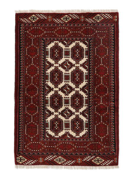  105X155 Turkaman Teppe Svart/Mørk Rød Persia/Iran Carpetvista