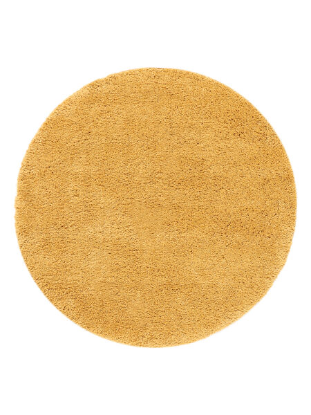  Kids Rug Shaggy Ø 150 Comfy Yellow Round Small