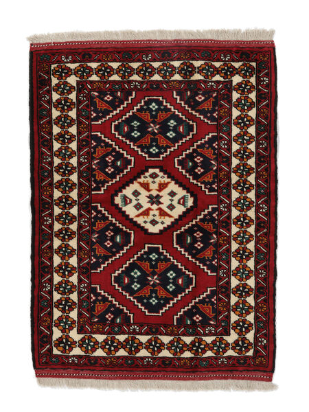 86X115 Χαλι Ανατολής Turkaman Μαύρα/Σκούρο Κόκκινο (Μαλλί, Περσικά/Ιρανικά) Carpetvista