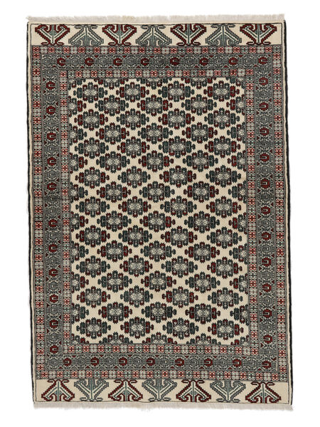  Orientalischer Turkaman Teppich 160X234 Schwarz/Braun Wolle, Persien/Iran Carpetvista