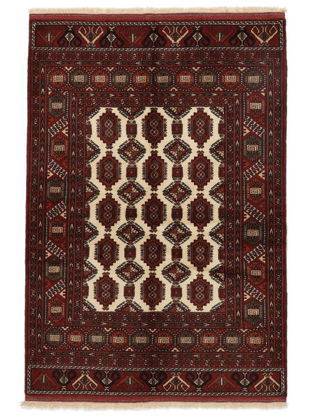 絨毯 オリエンタル トルクメン 139X200 ブラック/茶色 (ウール, ペルシャ/イラン)