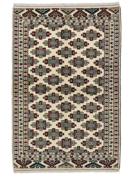 132X196 Turkaman Rug Oriental Black/Brown (Wool, Persia/Iran) Carpetvista