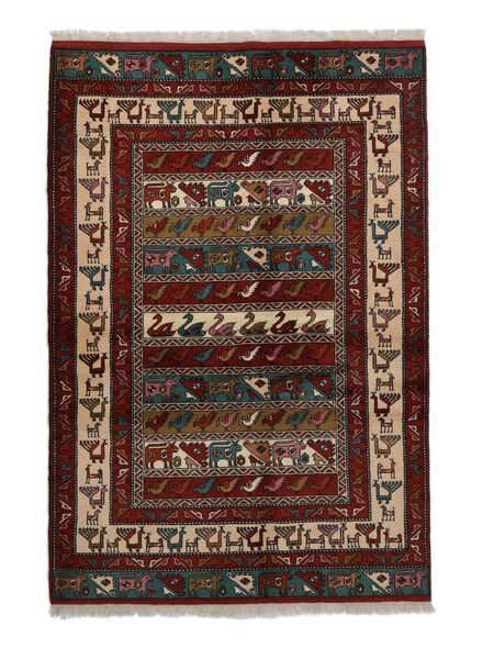  Turkaman Rug 136X198 Persian Wool Black/Brown Small Carpetvista