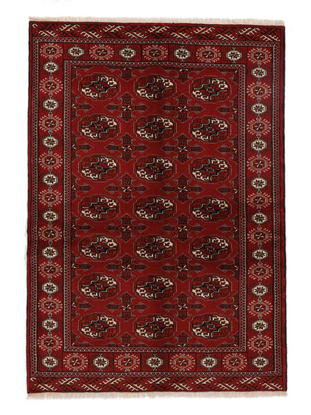  Persisk Turkaman Tæppe 138X196 Sort/Mørkerød Carpetvista