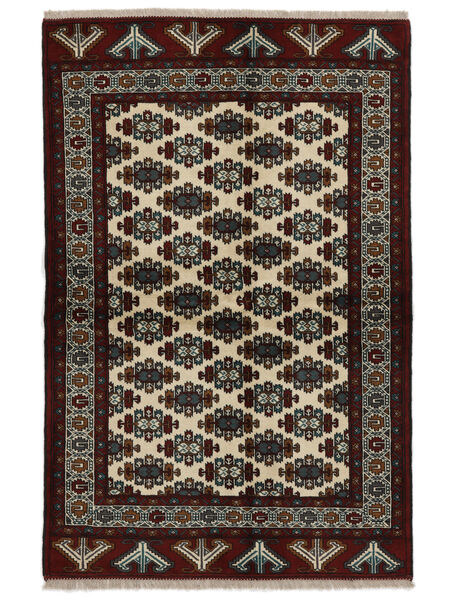 絨毯 オリエンタル トルクメン 134X203 ブラック/オレンジ (ウール, ペルシャ/イラン)